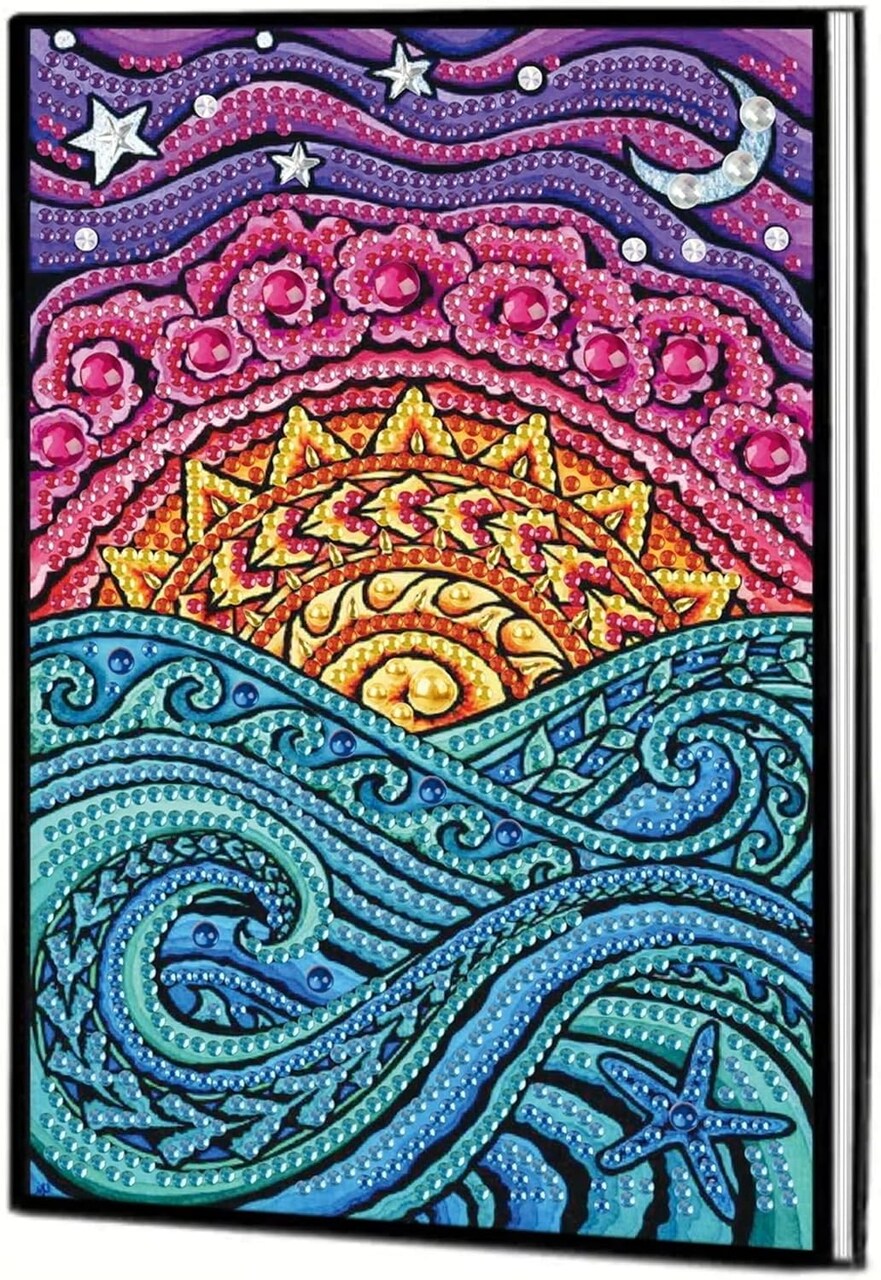 Mandala Diamond Painting Notebook for Adults – A5 DIY Diamond Art Journal & Sketchbook – Craft Kit Supplies for Beginners, Artists & Gift Lovers